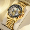 Black -faced golden shell gold steel belt