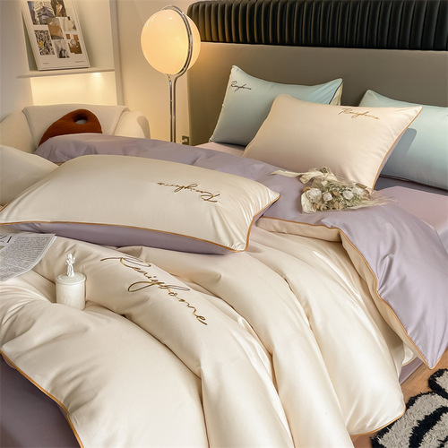 High-end 60-count long-staple cotton quilt cover single piece pure cotton quilt cover solid color double quilt sheet Jiangsu bedding