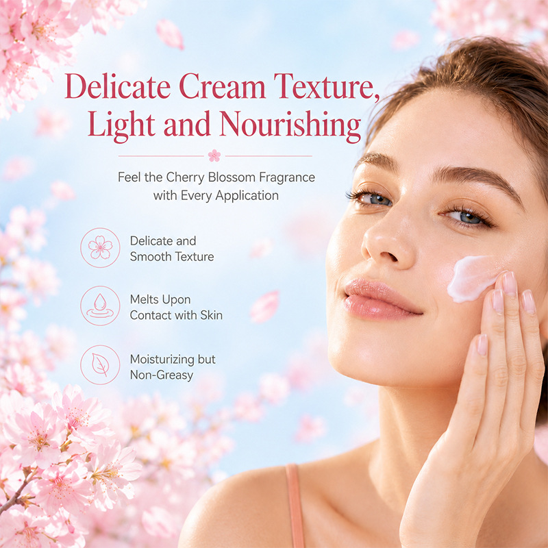 Cross-border KORMESIC Cherry Flower Collagen Cream Hidratación Facial Cuidado al por mayor
