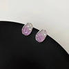 Summer quality crystal earings, square small design earrings, light luxury style, gradient