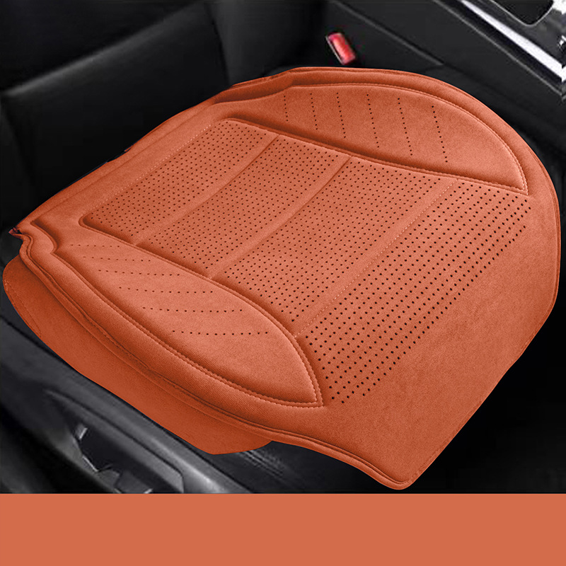 Base, Universal Seat cushion, seat cover - latex-suede-orange-1-square-cushion