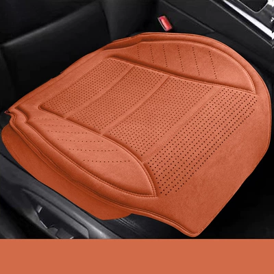 Perforated Breathable Saddle Cushion, Seat cushion, seat cover - latex-suede-orange-1-square-mat