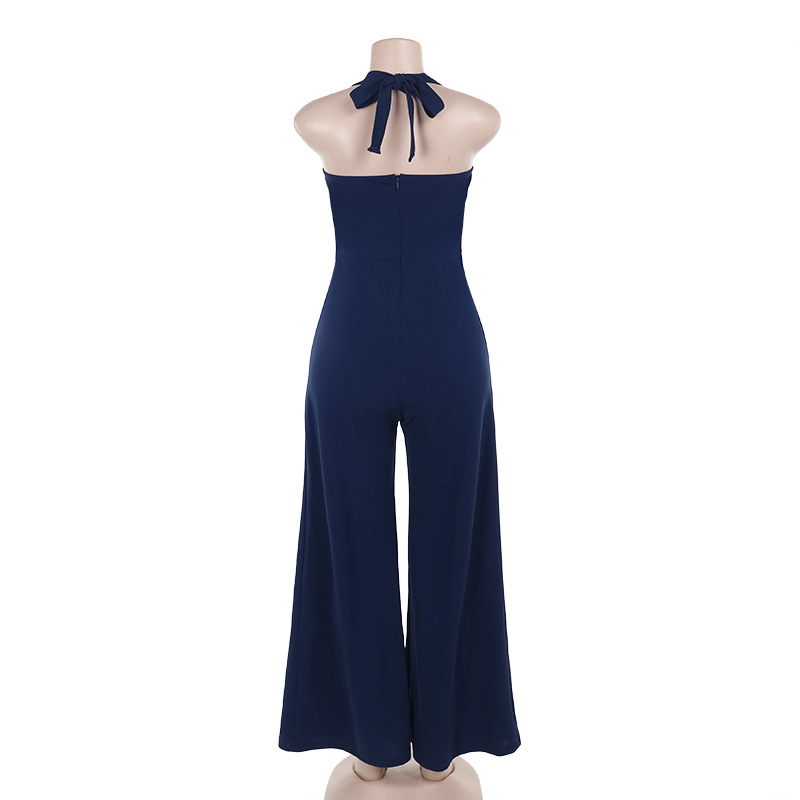 Fall Sexy Women Clothing Casual Slimming Bag Cover Halter Jumpsuit Women