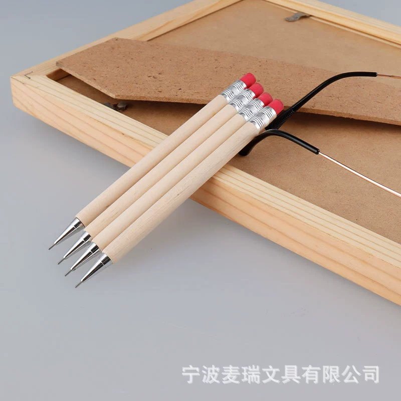 Mai Rui Деревянный карандаш для занятий 0,5 Офисный учебный рисунок Металлические аксессуары Деревянный стержень с резиновым механическим карандашом 0,7