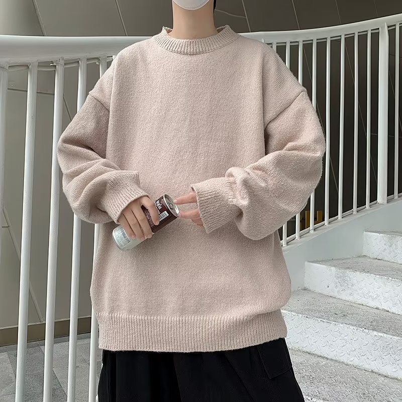 Moda coreana otoño e invierno suéter grueso hombres suéter suelto japonés invierno ins estilo Hong Kong abrigo de suéter perezoso