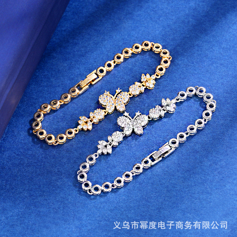 retro bronze bracelet with zircon for bride