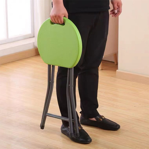 Foldable stool small round plate stool outdoor simple lightweight plastic chair home space-saving high stool portable chair