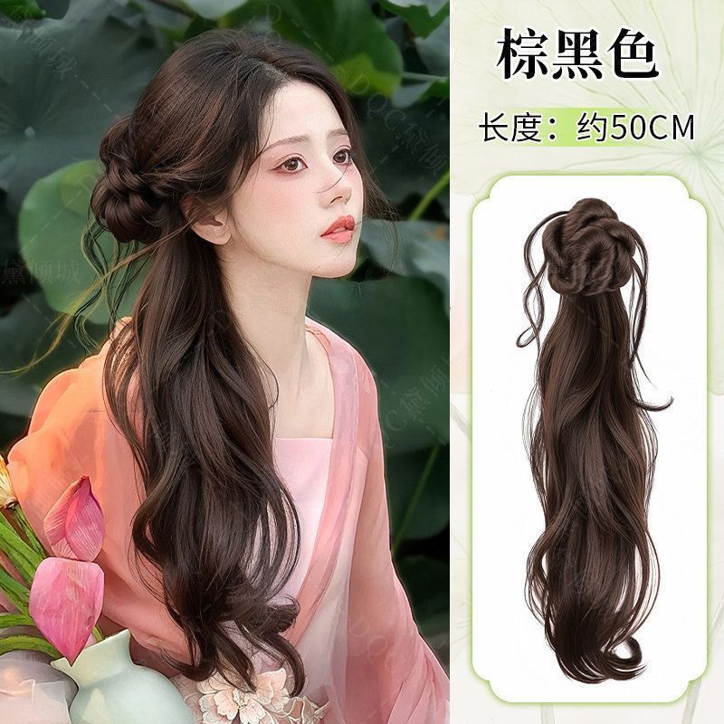 Peruca de trenza, pinzas de cabello de mujer, nueva peluca china, clip de agarre lateral, ornamento para el cabello, estilo antiguo chino, cheongsam, clip de agarre lateral, cola de caballo