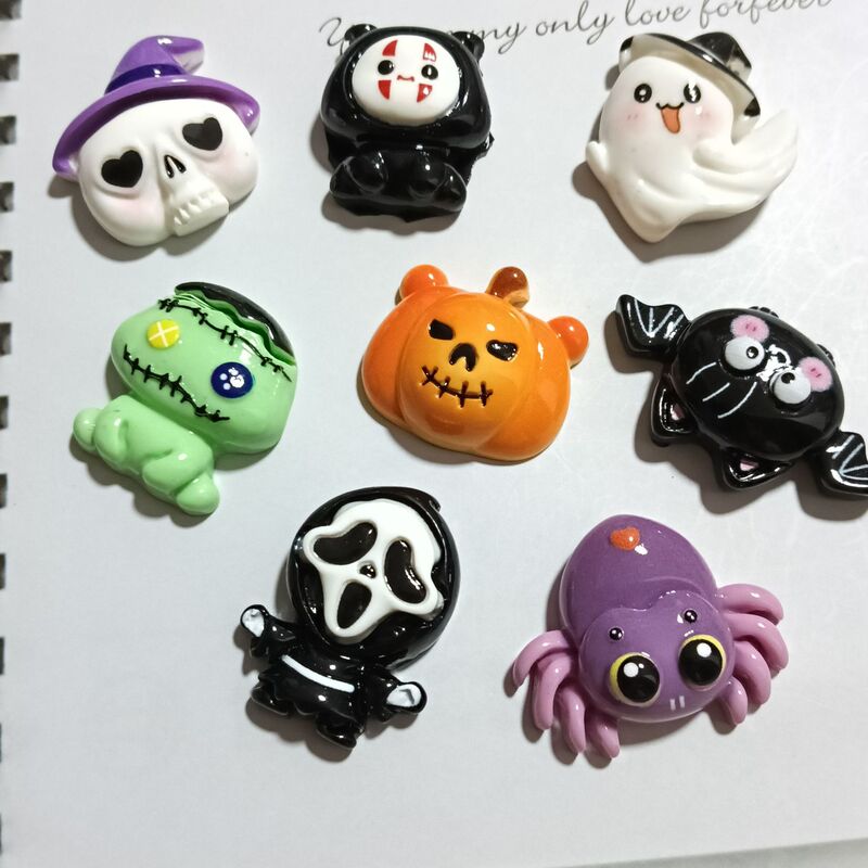 Cartoon DIY Resin Accessories Jewelry 8 Halloween Cream Glue Handmade Hairpins Mobile Phone Cases Shoe Buckles Accessories Batch