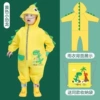 2 yellow dinosaur single raincoat