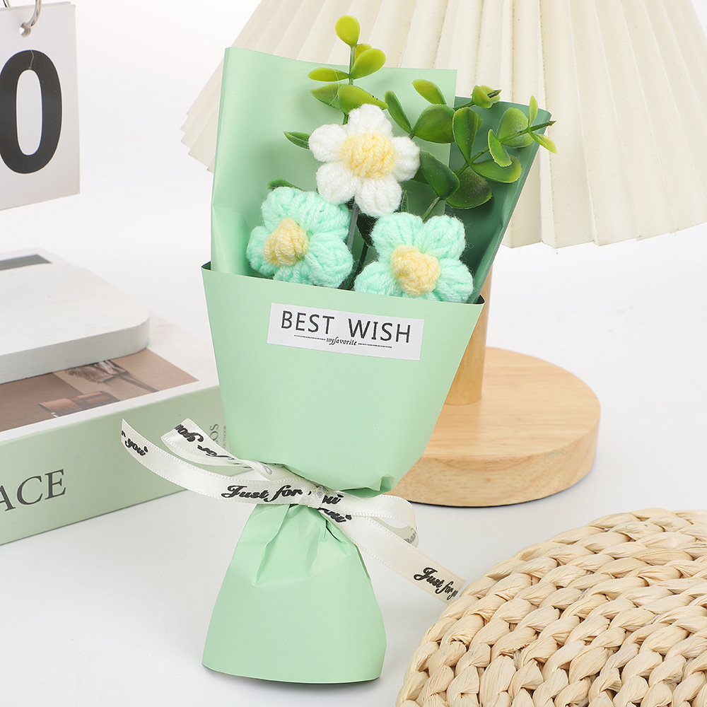 520 San Valentín ins mini bocanadas de lana de punto de imitación pequeño ramo Día de la madre Regalo de cumpleaños de la madre