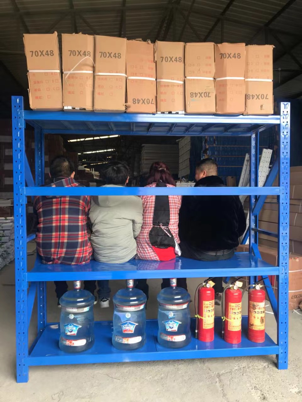 Estanterías de almacenamiento para almacenes, estanterías de almacenamiento de cuatro niveles, estanterías de hierro, almacenes, almacenamiento para oficinas en casa, estanterías de entrega rápida de múltiples niveles con capacidad de carga.