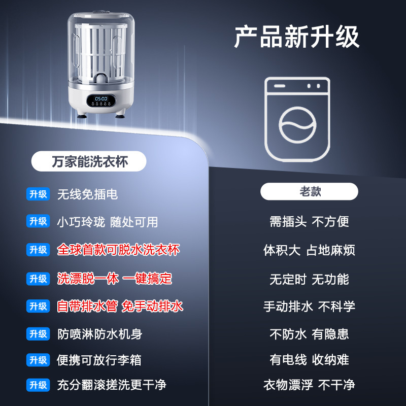 2025新款内衣裤洗衣机小型清洗机专用洗袜子机无线便携迷你洗衣杯|undefined