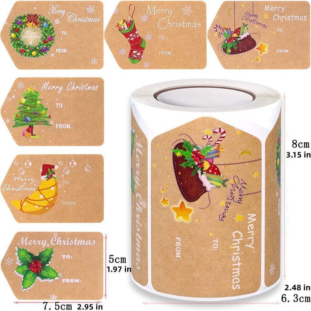 내추럴 크리스마스 스티커 200개