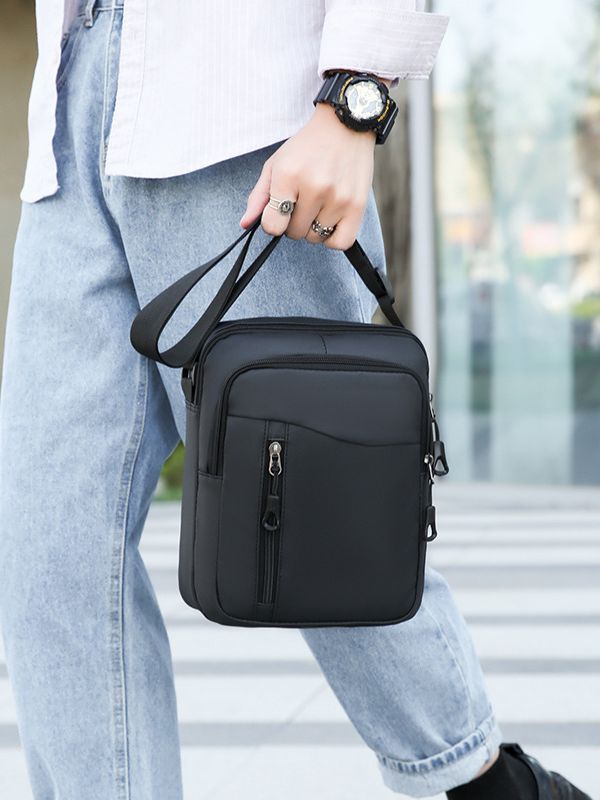 Bolso de negocios para hombre, portátil, sencillo, informal, bandolera de hombro para hombre, moderno bolso cruzado de tela Oxford para deportes al aire libre para hombre