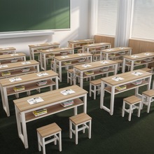中小学生课桌椅培训桌辅导班书桌椅组合美术桌双层简约时尚美甲桌