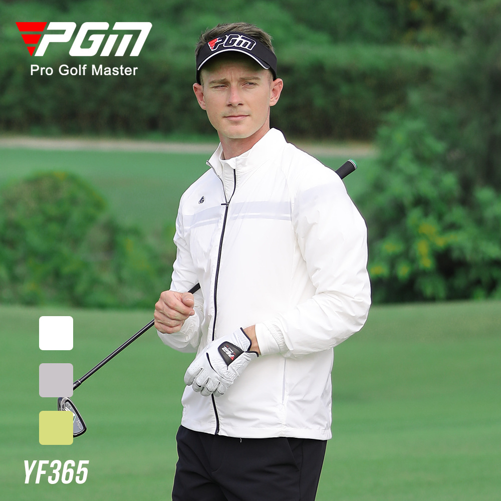 Áo khoác chống nắng golf nam PGM dài tay thoáng khí — Áo khoác dài tay nam YF365 màu xanh trái cây, YF365 Áo khoác nam dài tay màu xám, YF365 Áo khoác nam dài tay màu trắng