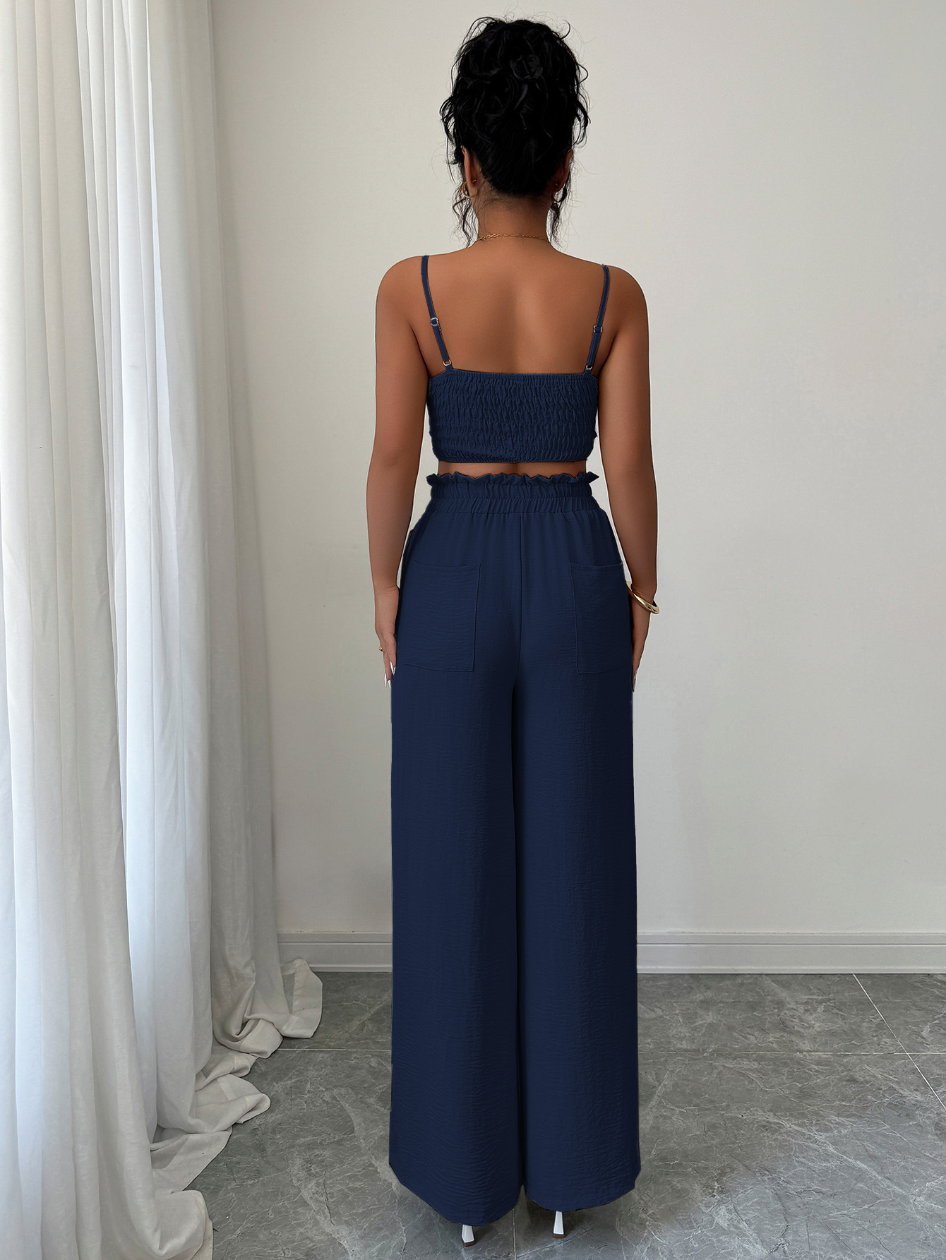364g Weight Sleeveless Sleeve Length Polyester Fabric Type Pant Co-ord Set Sets Type 2 Pieces Set Quantity Casual, Daily Occasion Strap Neckline Slim, Loose Fit Type Solid Color Pattern Summer Season Women's Gender Casual, Sexy Style Casual Daily Women's Casual Sexy Solid Color Polyester Pant Co-ord Set Pants Sets 20