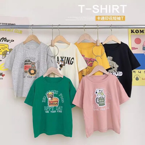 Kids' Boys' Printed Short-Sleeved T-Shirt Summer Style Infant Children's Clothing Baby Toddler Tops Fashion Thin X4274