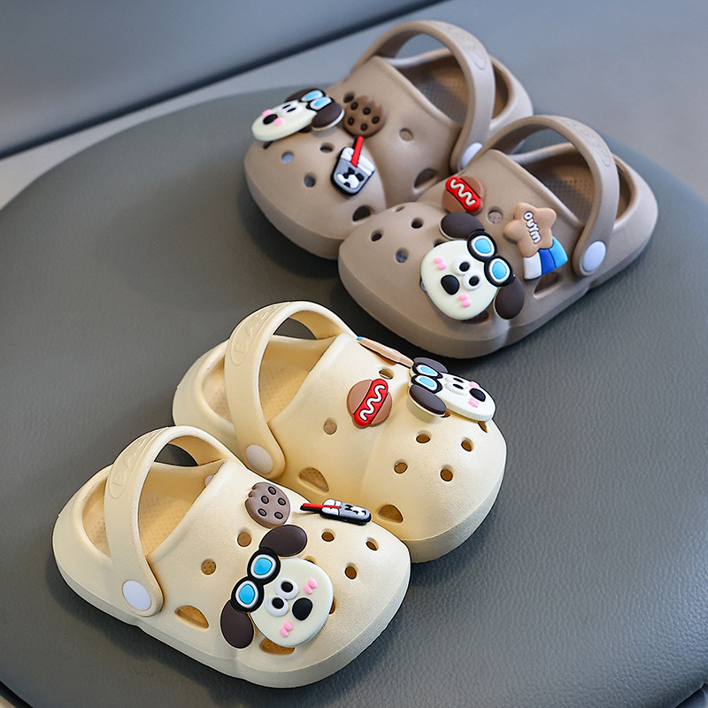 EVA children's clogs for summer, cute cartoon soft-soled non-slip sandals for baby girls and boys learning to walk