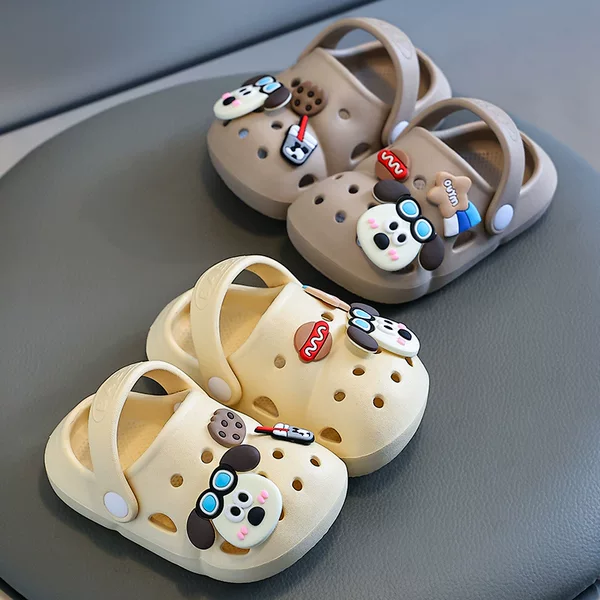 EVA children's clogs for summer, cute cartoon soft-soled non-slip sandals for baby girls and boys learning to walk