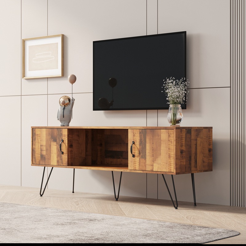 TV gabinete de hierro pie económico piso bajo gabinete simple retro pequeño apartamento sala de estar piso gabinete TV