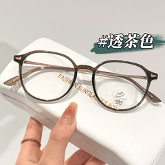 Cold brown glasses wholesale 1443 Internet celebrity Danyang student glasses frame women's anti-blue light flat glasses myopia frames