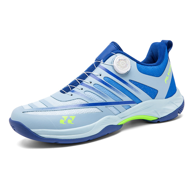 Nuevos zapatos de bádminton transfronterizos botón giratorio entrenamiento de tenis de mesa zapatos antideslizantes zapatos resistentes al desgaste