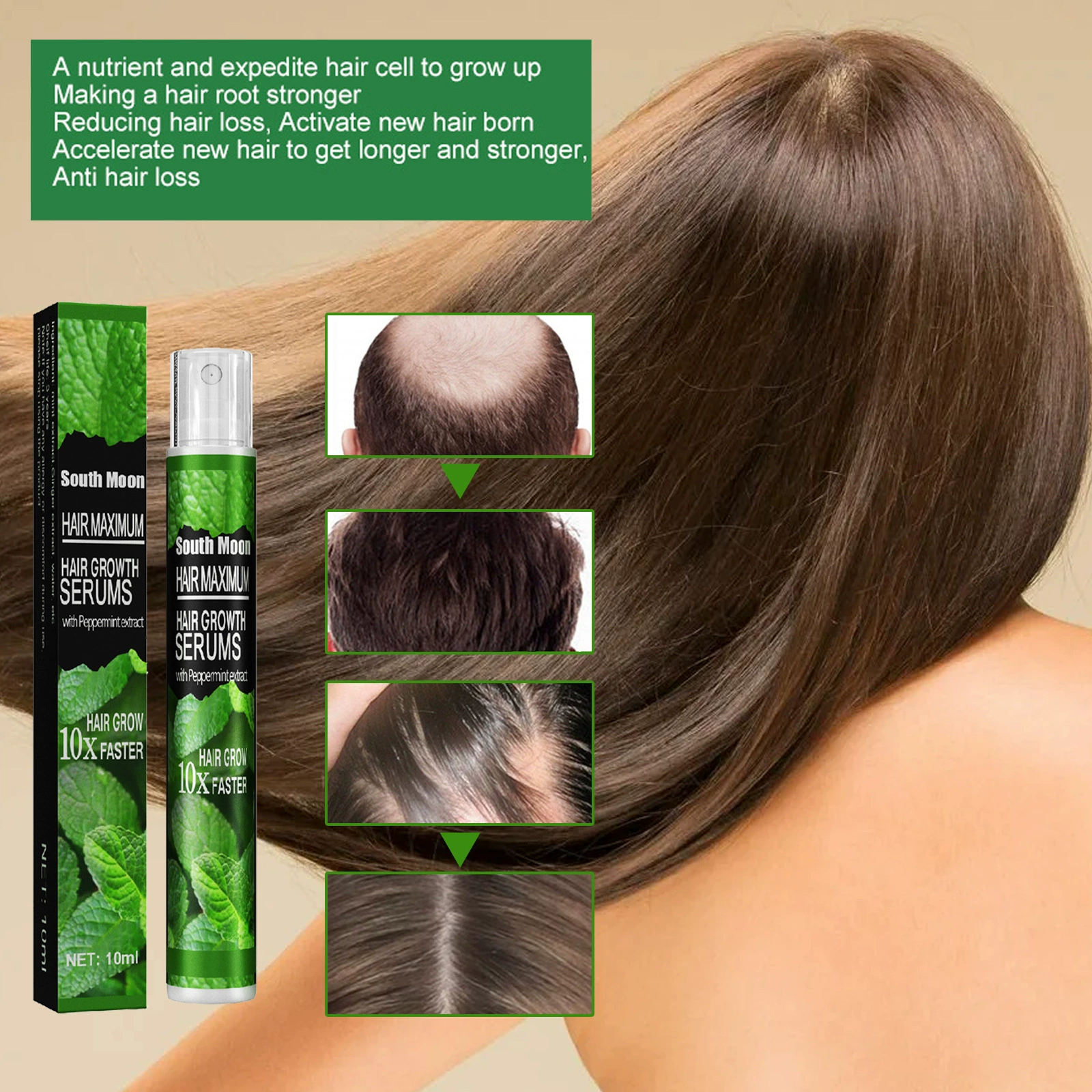 Жидкий спрей для волос South Moon Anti-Drop Hair Anti-Hair Drop Hair Густые волосы Уход за травами Эфирное масло Спрей