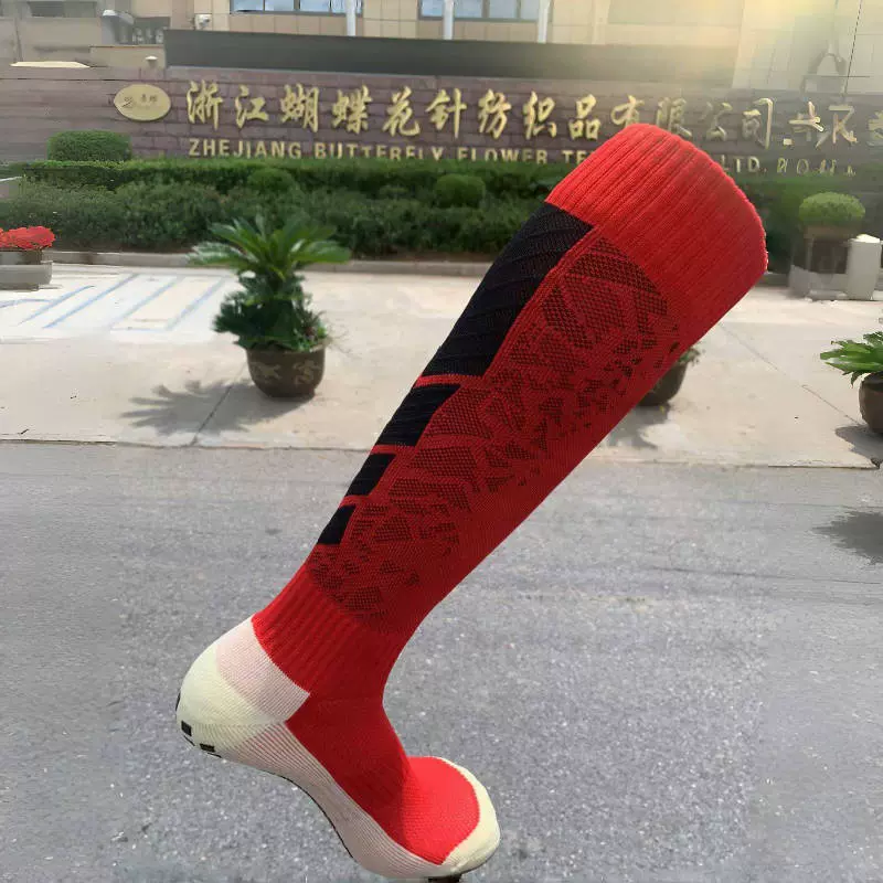 袜子男士高筒尼龙足球袜女士炫彩中筒运动袜点胶防滑休闲棉袜批发