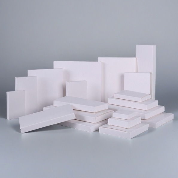 11.2-12.8cm Cross-border in stock Urgent White Box Cosmetic Packaging White Cardboard Box Folding Flat Box Customization