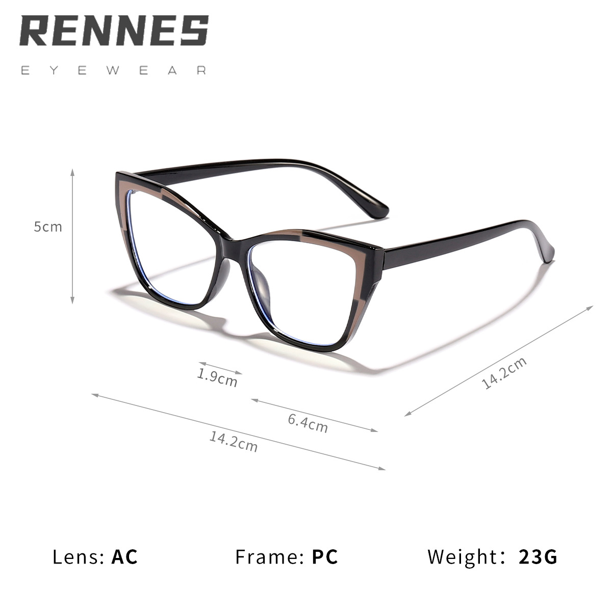 Espejo plano de contraste de ojo de gato europeo y americano, nueva celebridad de Internet transfronteriza, el mismo estilo, gafas a prueba de luz azul con personalidad, gafas con montura de miopía