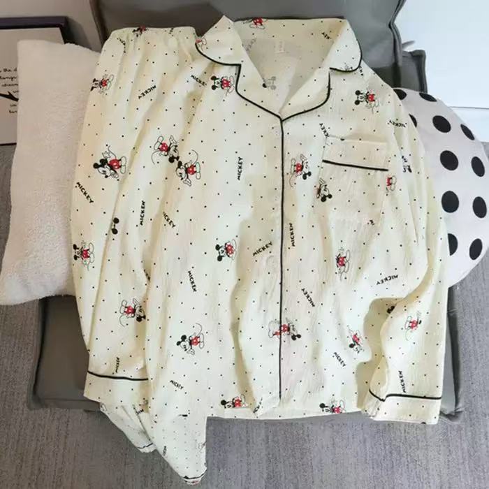 Cartoon al por mayor transfronterizo nubes de algodón pantalones de manga larga pijamas cardigans dulces de alto valor de ropa de hogar conjunto de ropa exterior