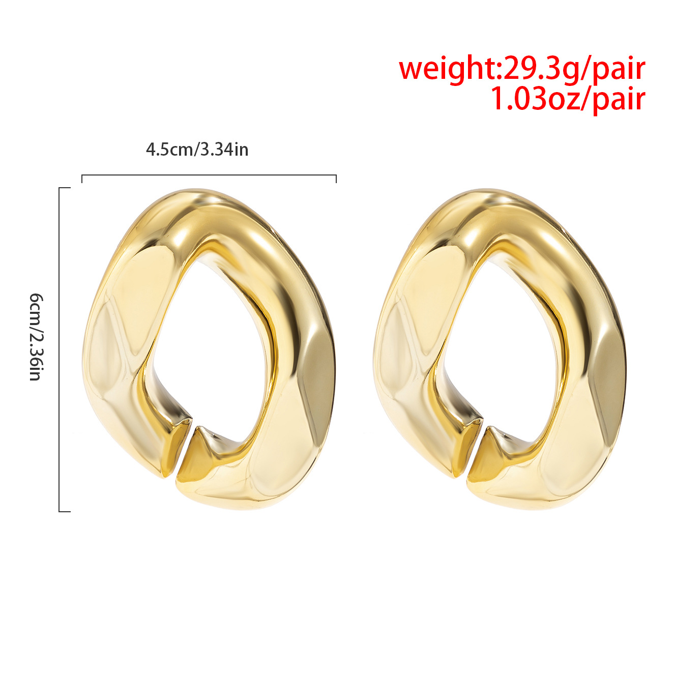 1 Pair Simple Style Classic Style Geometric Plating CCB Gold Plated Ear Studs display picture 1