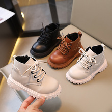 秋冬新款儿童英伦风单靴男童马丁靴女童侧拉链时尚短靴单靴潮