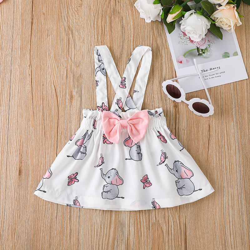 Cute Short-sleeved Romper Cartoon Summer New Baby Dress 2-piece Set display picture 3