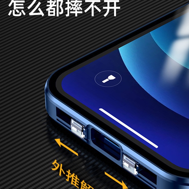 Funda Protectora para Teléfono con Hebilla de Doble Cara Anti-Espía para Apple 13/14, Funda Protectora de Vidrio con Cobertura Total para iPhone 13 Pro Max