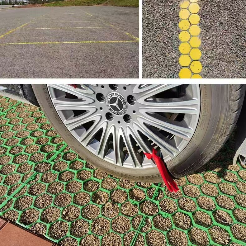 Grille de plantación de césped HDPE estacionamiento jardín verde de 4 cm de alto patio de grava bloqueado ecológico de protección de pendiente