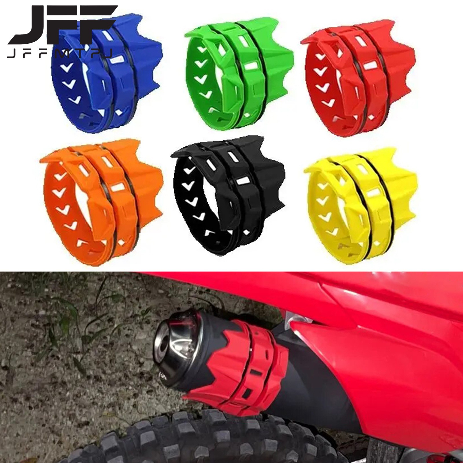 Off-road motorcycle modified accessories exhaust pipe anti-scalding belt anti-fall protection ring muffler protective glue anti-scalding glue