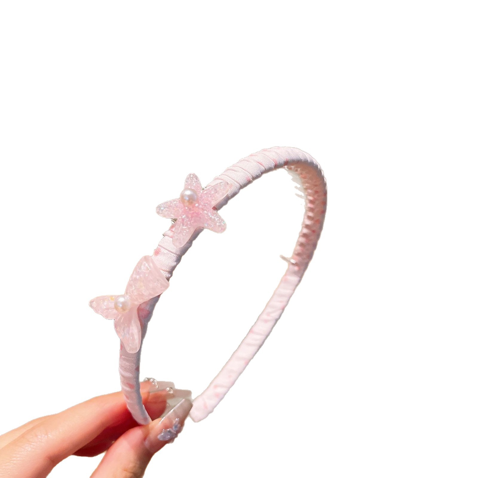 Bandera de cabello infantil estrella de mar conchas chicas lindas heladas bandera de cabello adornamiento para el cabello bebé no estrangulación antideslizante anti-rotura toque de cabello