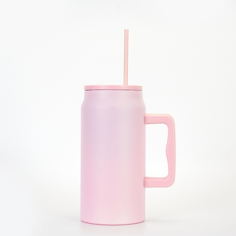 Transfronterizo simple 304 taza de aislamiento de acero inoxidable 50oz taza de hielo de gran capacidad taza de agua de paja portátil al aire libre