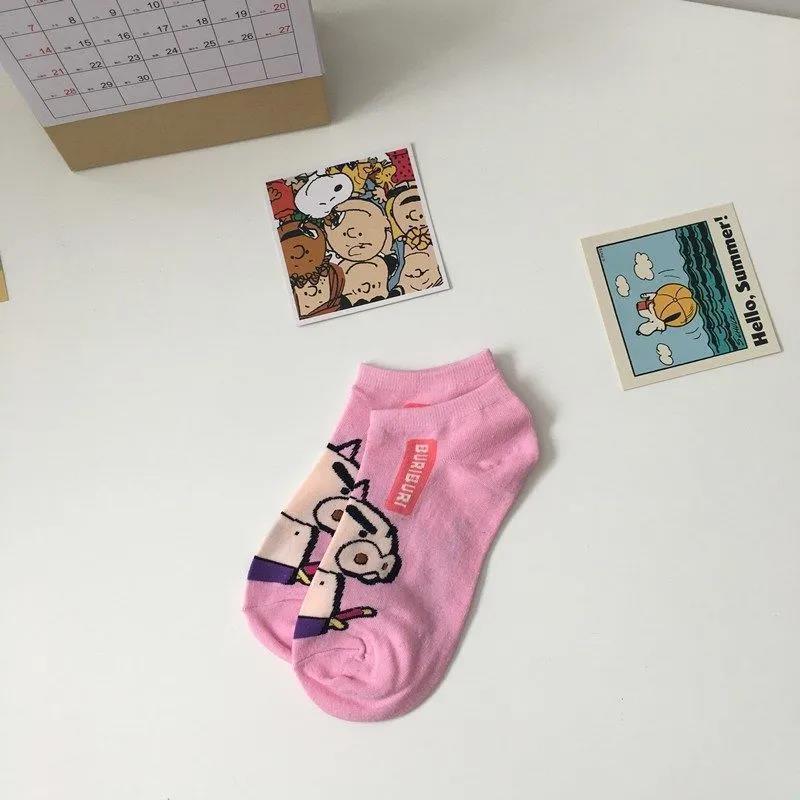 Crayon Xiaoxin calcetines de dibujos animados para mujeres ins estilo coreano de moda lindo todo partido estilo universitario verano calcetines de tobillo de corte bajo para mujeres