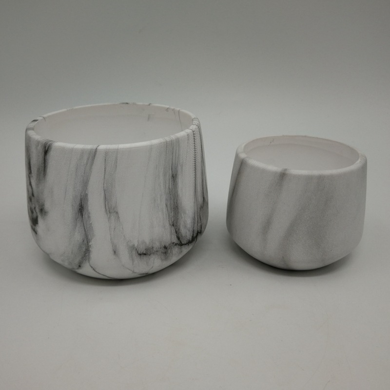 Maceta de cerámica suculenta con patrón de mármol, transferencia de agua, maceta de cactus mediano, conjunto redondo, maceta creativa transfronteriza