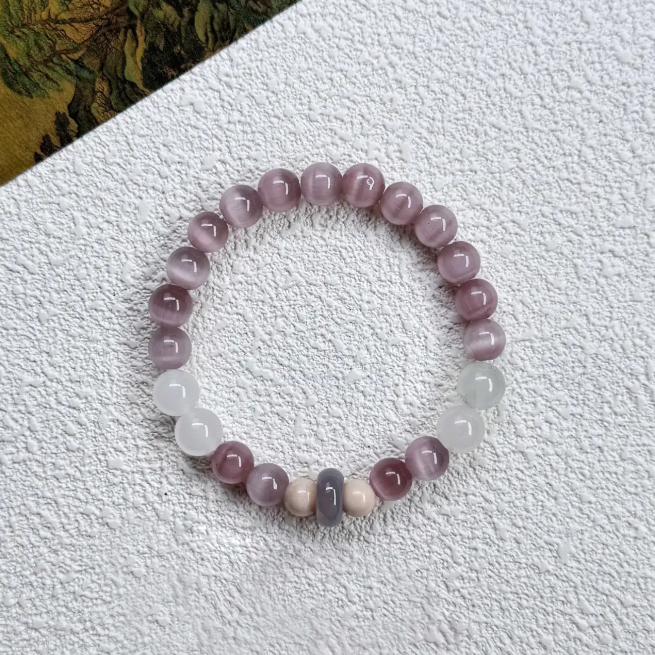 Ziyun Yiyi New Chinese Style Chalcedony Cat's Eye Manufacturer Wholesale Bracelet Fashion Retro White Strawberry Crystal Bracelet