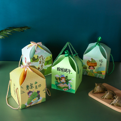 Manufactor Direct selling new pattern traditional Chinese rice-pudding Packaging box portable Gift box high-grade originality Dragon boat festival currency goods in stock customized