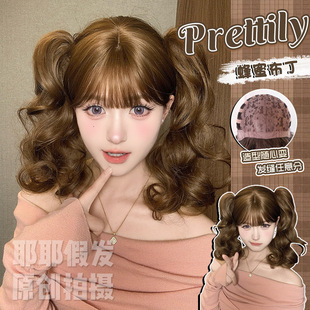 Yea wig tiger clip lolita short hair playful new women's daily online red short hair natural full head