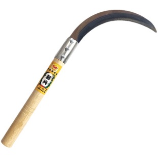 Grass cutting sickle agricultural cutting leek cutting rice weeding stainless steel serrated curved knife grass cutting knife special one-piece knife for cutting