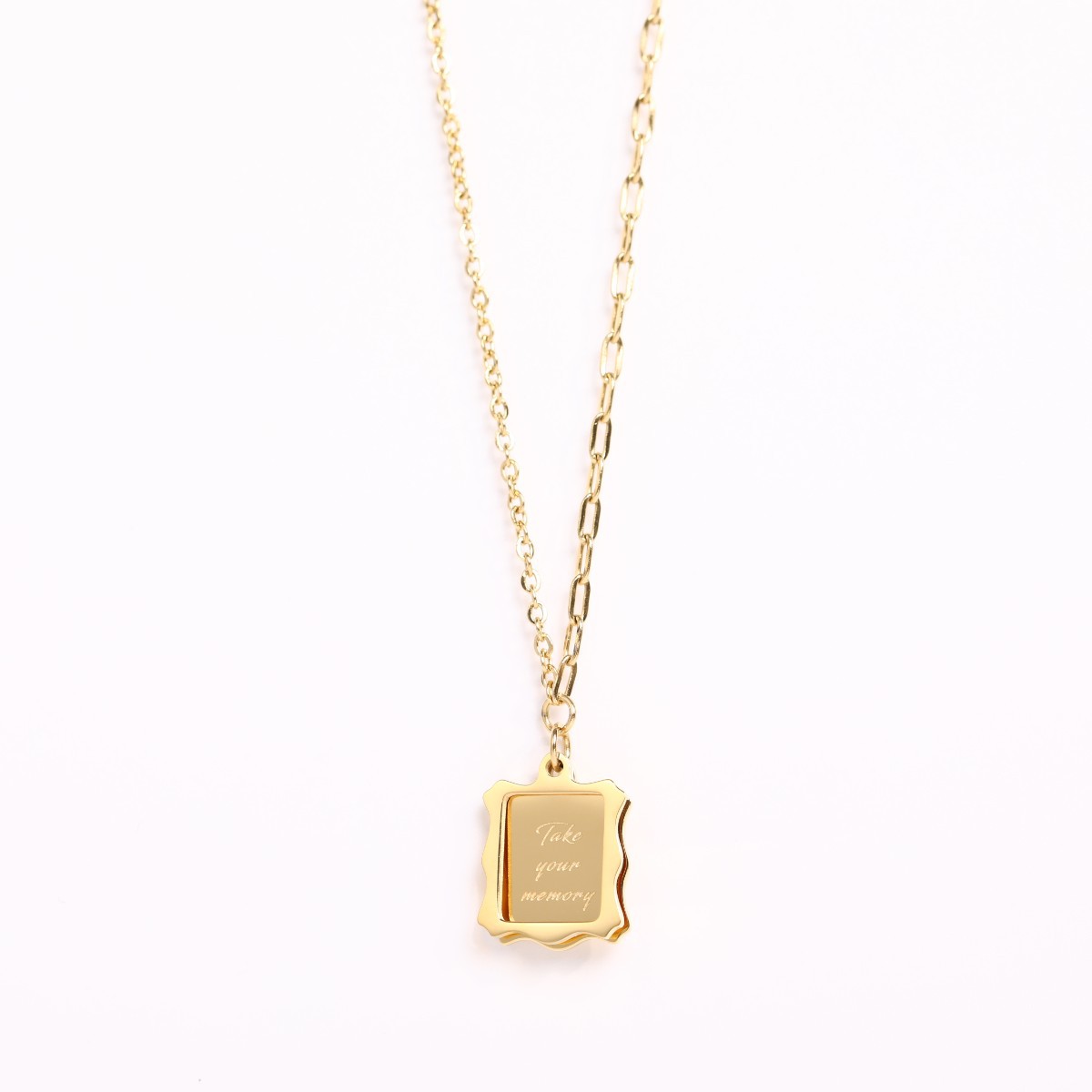 Fashion Double-layer Letter Pendant Gold Plating 18k Titanium Steel Necklace display picture 3