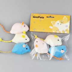 Cat toy plush mouse set with simulated plush mice, a set of three small mice, cat toy