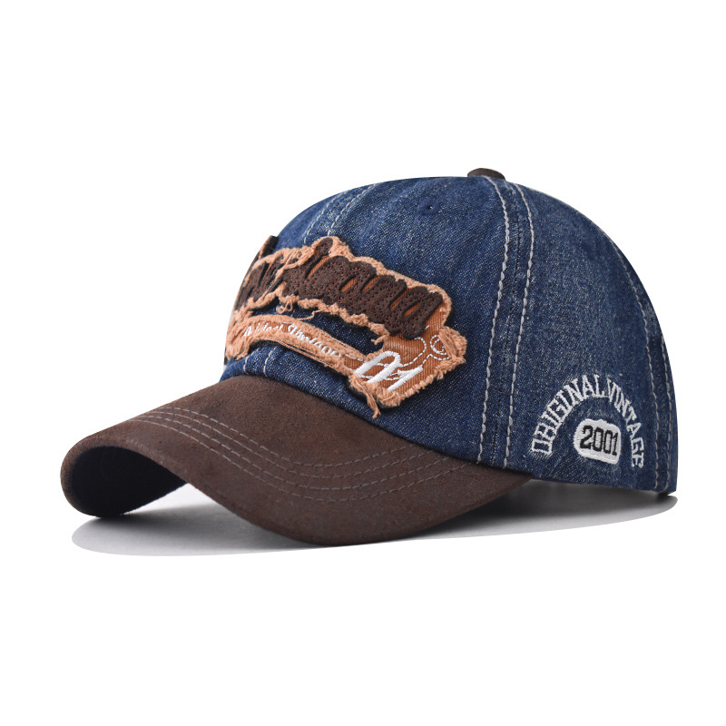 Nuevo cross-border hombre y mujer lavado con agua vaqueros America sombrero de béisbol frotado super buena sensación de alta calidad gorra de boca de pato